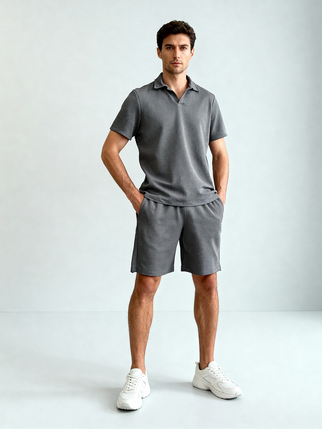 Conjunto Gris Oscuro Waffle