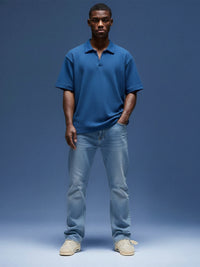 Camisa Polo Waffle AZUL COBALTO