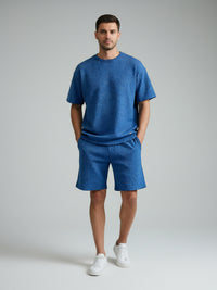 Conjuntos Cuello Redondo Waflle Azul Cobalto