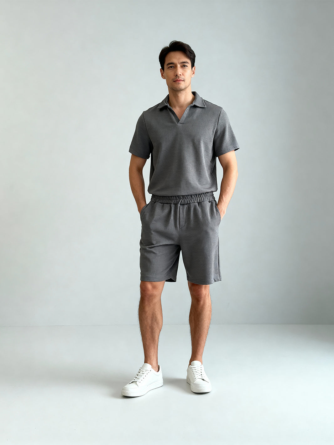 Conjunto Gris Oscuro Waffle